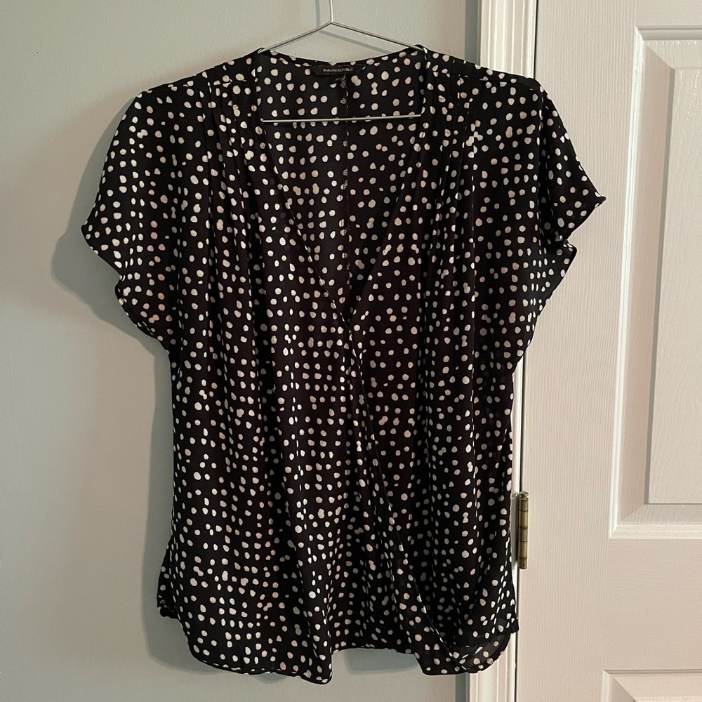 Black and White Polka Dot Women's Top